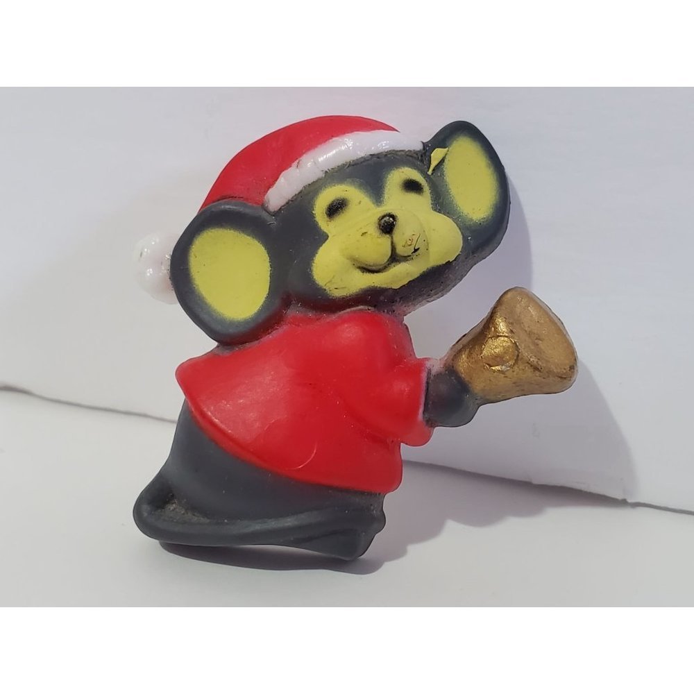 Vintage Holiday Cute Mouse Brooch Pin Christmas Holiday